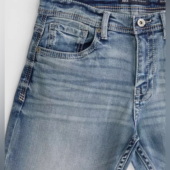 Buckle BKE Tyler Jeans Straight Leg Medium Wash Blue Denim Distressed Stretch33S - Picture 4 of 16